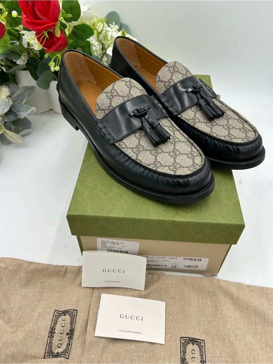 Gucci Other - Men's Gucci, GG Supreme tassel loafers size 11.5 fits 12 US made in Italy